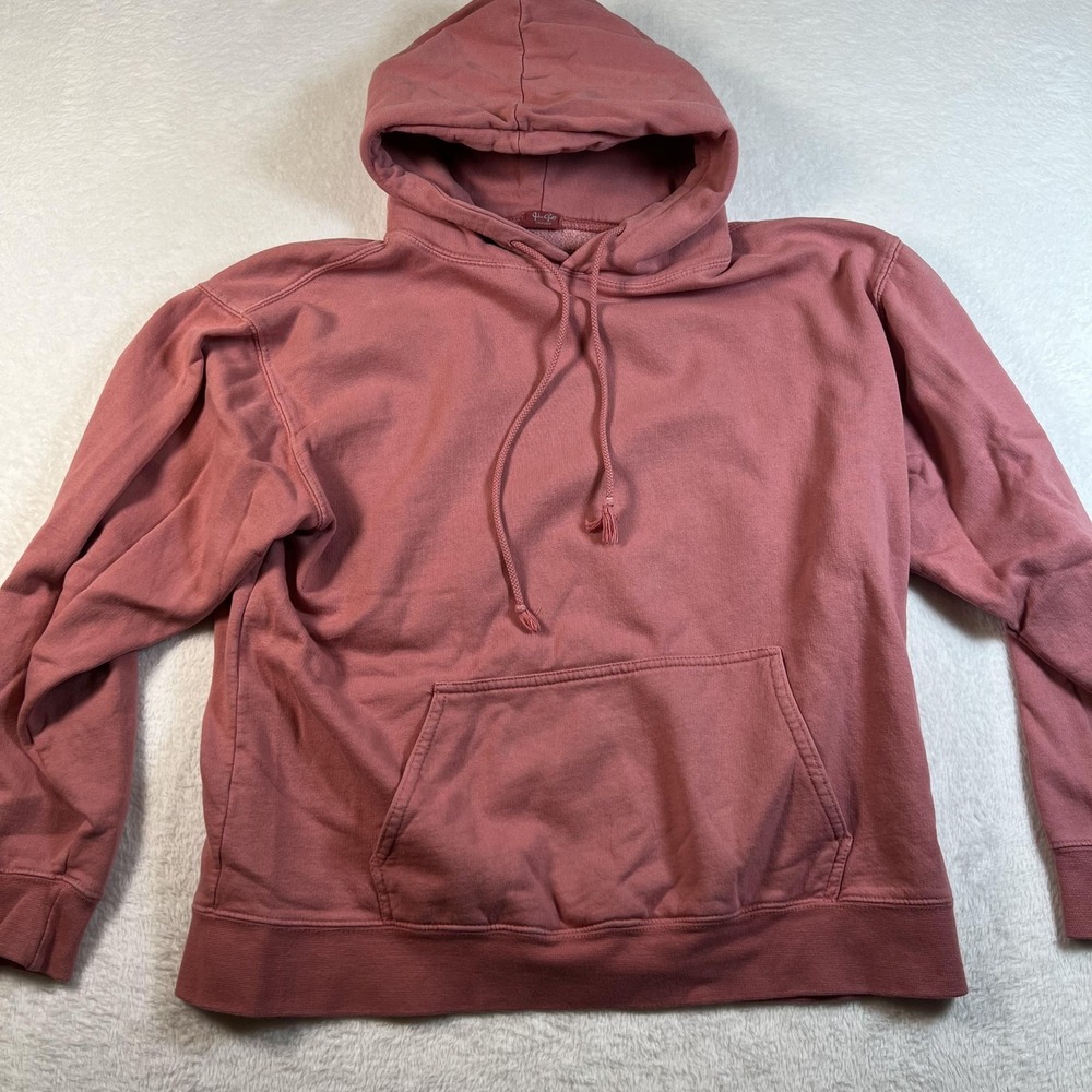 John Galt Hoodie Womens One‎ Size Pink Fleece Pullover Kangaroo Pocket Relaxed